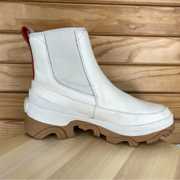 Sorel BREX Womens 10 US NL4303-120 Cream Round Toe Pull-On Ankle Chelsea Boot WP - Picture 9 of 13